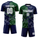 Benutzerdefinierte Graffiti Muster Grün-Navy Scratch Sublimation Fußball Uniform Trikot Benutzerdefinierte Graffiti Muster Grün-Navy Scratch Sublimation Fußball Uniform Trikot