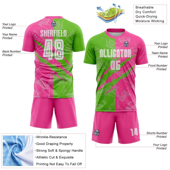 Benutzerdefinierte Graffiti Muster Aurora Grün-Pink Scratch Sublimation Fußball Uniform Jersey Benutzerdefinierte Graffiti Muster Aurora Grün-Pink Scratch Sublimation Fußball Uniform Jersey