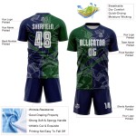 Benutzerdefinierte Graffiti Muster Grün-Navy Scratch Sublimation Fußball Uniform Trikot Benutzerdefinierte Graffiti Muster Grün-Navy Scratch Sublimation Fußball Uniform Trikot