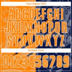 Benutzerdefinierte Graffiti Muster Bay Orange-Navy Scratch Sublimation Fußball Uniform Trikot Benutzerdefinierte Graffiti Muster Bay Orange-Navy Scratch Sublimation Fußball Uniform Trikot