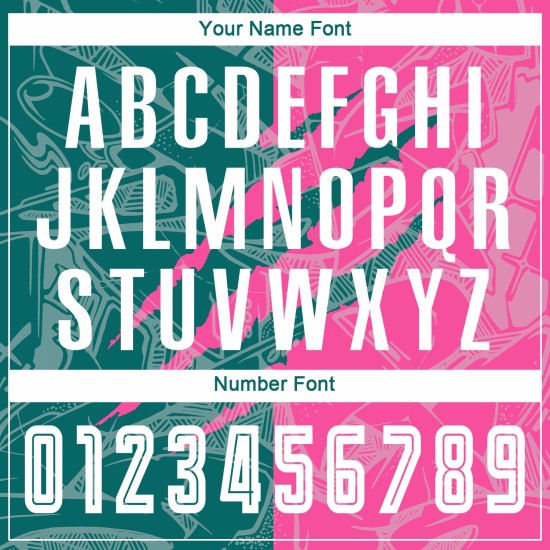 Benutzerdefinierte Graffiti Muster Teal-Pink Scratch Sublimation Fußball Uniform Jersey Benutzerdefinierte Graffiti Muster Teal-Pink Scratch Sublimation Fußball Uniform Jersey