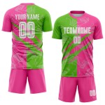 Benutzerdefinierte Graffiti Muster Aurora Grün-Pink Scratch Sublimation Fußball Uniform Jersey Benutzerdefinierte Graffiti Muster Aurora Grün-Pink Scratch Sublimation Fußball Uniform Jersey