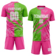 Benutzerdefinierte Graffiti Muster Aurora Grün-Pink Scratch Sublimation Fußball Uniform Jersey Benutzerdefinierte Graffiti Muster Aurora Grün-Pink Scratch Sublimation Fußball Uniform Jersey