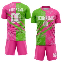 Benutzerdefinierte Graffiti Muster Aurora Grün-Pink Scratch Sublimation Fußball Uniform Jersey Benutzerdefinierte Graffiti Muster Aurora Grün-Pink Scratch Sublimation Fußball Uniform Jersey