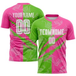 Benutzerdefinierte Graffiti Muster Aurora Grün-Pink Scratch Sublimation Fußball Uniform Jersey