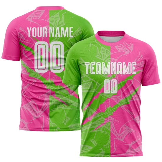 Benutzerdefinierte Graffiti Muster Aurora Grün-Pink Scratch Sublimation Fußball Uniform Jersey Benutzerdefinierte Graffiti Muster Aurora Grün-Pink Scratch Sublimation Fußball Uniform Jersey