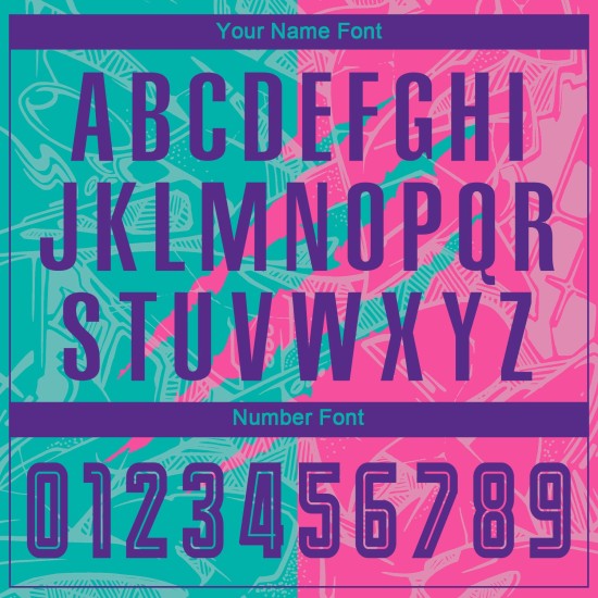 Benutzerdefinierte Graffiti Muster Lila Teal-Pink Scratch Sublimation Fußball Uniform Jersey Benutzerdefinierte Graffiti Muster Lila Teal-Pink Scratch Sublimation Fußball Uniform Jersey