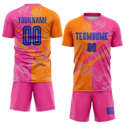Benutzerdefinierte Graffiti Muster Royal Bay Orange-Pink Scratch Sublimation Fußball Uniform Jersey