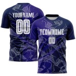 Benutzerdefinierte Graffiti Muster Dunkel Lila-Navy Scratch Sublimation Fußball Uniform Jersey Benutzerdefinierte Graffiti Muster Dunkel Lila-Navy Scratch Sublimation Fußball Uniform Jersey