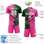 Benutzerdefinierte Graffiti Muster Grün-Rosa Scratch Sublimation Fußball Uniform Jersey Benutzerdefinierte Graffiti Muster Grün-Rosa Scratch Sublimation Fußball Uniform Jersey