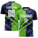 Benutzerdefinierte Graffiti Muster Aurora Grün-Navy Scratch Sublimation Fußball Uniform Jersey Benutzerdefinierte Graffiti Muster Aurora Grün-Navy Scratch Sublimation Fußball Uniform Jersey