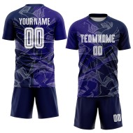 Benutzerdefinierte Graffiti Muster Dunkel Lila-Navy Scratch Sublimation Fußball Uniform Jersey Benutzerdefinierte Graffiti Muster Dunkel Lila-Navy Scratch Sublimation Fußball Uniform Jersey