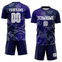 Benutzerdefinierte Graffiti Muster Dunkel Lila-Navy Scratch Sublimation Fußball Uniform Jersey Benutzerdefinierte Graffiti Muster Dunkel Lila-Navy Scratch Sublimation Fußball Uniform Jersey