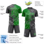 Benutzerdefinierte Graffiti Muster Gras Grün-Stahl Grau Scratch Sublimation Fußball Uniform Jersey Benutzerdefinierte Graffiti Muster Gras Grün-Stahl Grau Scratch Sublimation Fußball Uniform Jersey