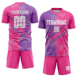 Benutzerdefinierte Graffiti Muster Medium Lila-Pink Scratch Sublimation Fußball Uniform Trikot