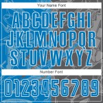 Benutzerdefinierte Graffiti Muster Blau-Stahl Grau Scratch Sublimation Fußball Uniform Jersey Benutzerdefinierte Graffiti Muster Blau-Stahl Grau Scratch Sublimation Fußball Uniform Jersey