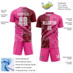 Benutzerdefinierte Graffiti Muster Crimson-Pink Scratch Sublimation Fußball Uniform Jersey Benutzerdefinierte Graffiti Muster Crimson-Pink Scratch Sublimation Fußball Uniform Jersey