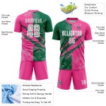 Benutzerdefinierte Graffiti Muster Kelly Grün-Pink Scratch Sublimation Fußball Uniform Jersey Benutzerdefinierte Graffiti Muster Kelly Grün-Pink Scratch Sublimation Fußball Uniform Jersey