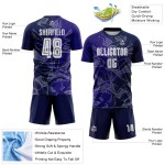 Benutzerdefinierte Graffiti Muster Dunkel Lila-Navy Scratch Sublimation Fußball Uniform Jersey Benutzerdefinierte Graffiti Muster Dunkel Lila-Navy Scratch Sublimation Fußball Uniform Jersey