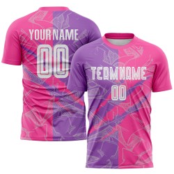 Benutzerdefinierte Graffiti Muster Medium Lila-Pink Scratch Sublimation Fußball Uniform Trikot