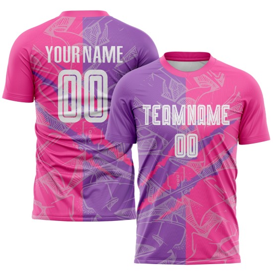 Benutzerdefinierte Graffiti Muster Medium Lila-Pink Scratch Sublimation Fußball Uniform Trikot Benutzerdefinierte Graffiti Muster Medium Lila-Pink Scratch Sublimation Fußball Uniform Trikot