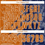 Benutzerdefinierte Graffiti Muster Texas Orange-Navy Scratch Sublimation Fußball Uniform Jersey Benutzerdefinierte Graffiti Muster Texas Orange-Navy Scratch Sublimation Fußball Uniform Jersey