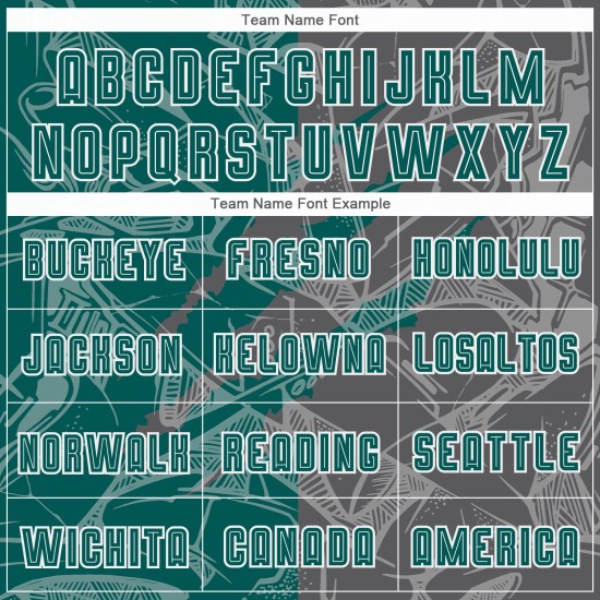 Benutzerdefinierte Graffiti Muster Mitternacht Grün-Stahl Grau Scratch Sublimation Fußball Uniform Jersey Benutzerdefinierte Graffiti Muster Mitternacht Grün-Stahl Grau Scratch Sublimation Fußball Uniform Jersey