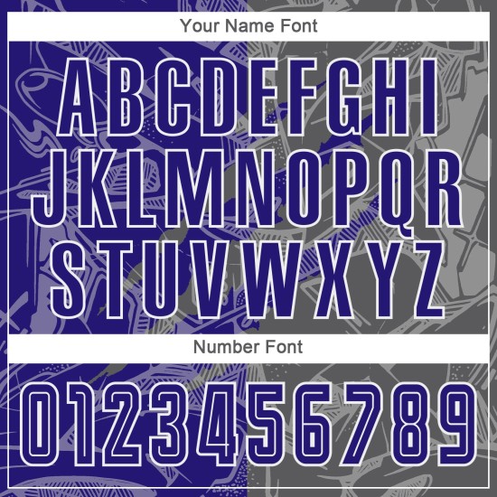 Benutzerdefinierte Graffiti Muster Dunkel Lila-Stahl Grau Scratch Sublimation Fußball Uniform Jersey Benutzerdefinierte Graffiti Muster Dunkel Lila-Stahl Grau Scratch Sublimation Fußball Uniform Jersey