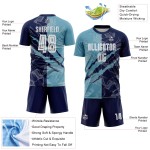 Benutzerdefinierte Graffiti Muster Schatten Blau-Navy Scratch Sublimation Fußball Uniform Jersey Benutzerdefinierte Graffiti Muster Schatten Blau-Navy Scratch Sublimation Fußball Uniform Jersey