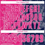 Benutzerdefinierte Graffiti Muster Hot Pink-Navy Scratch Sublimation Fußball Uniform Jersey Benutzerdefinierte Graffiti Muster Hot Pink-Navy Scratch Sublimation Fußball Uniform Jersey